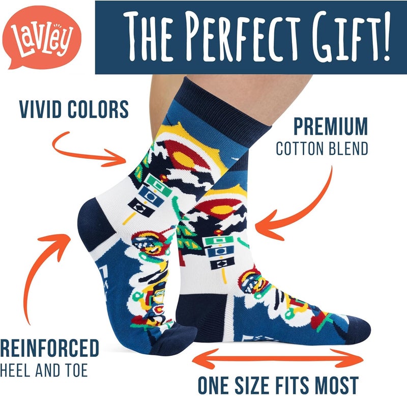 Lavley Ski Socks - Funny socks for skiers and snowboarders - Unisex novelty gift - Great for birthdays or holidays - Image 2